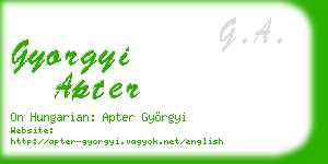gyorgyi apter business card